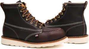 Thorogood American Heritage 6” Steel Toe Work Boots for Men - Full-Grain Leather with Moc Toe, Slip-Resistant Wedge Outsole, and Comfort Insole; EH Rated