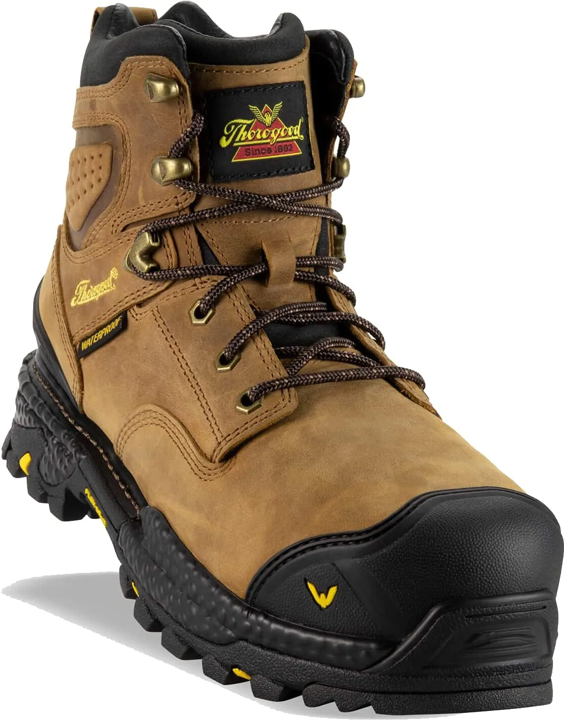 Thorogood Infinity FD 6” Waterproof Composite Toe Work Boots for Men Made with Premium Full-Grain Leather and Slip-Resistant Anti-Fatigue Outsole; EH Rated