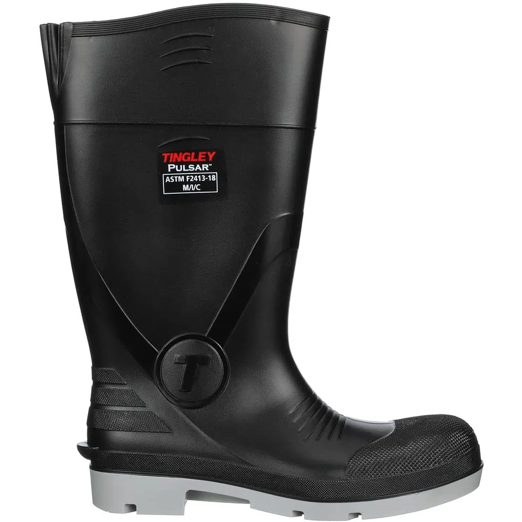Tingley Pulsar 43251 PVC Safety Toe Knee Boot, Mens 8 / Womens 10, Gray/Black