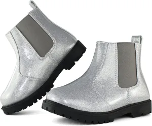 Tobfis Girl's Fashion Shiny Chelsea Boot Ankle Boots(Toddler/Little Kid/Big Kid)