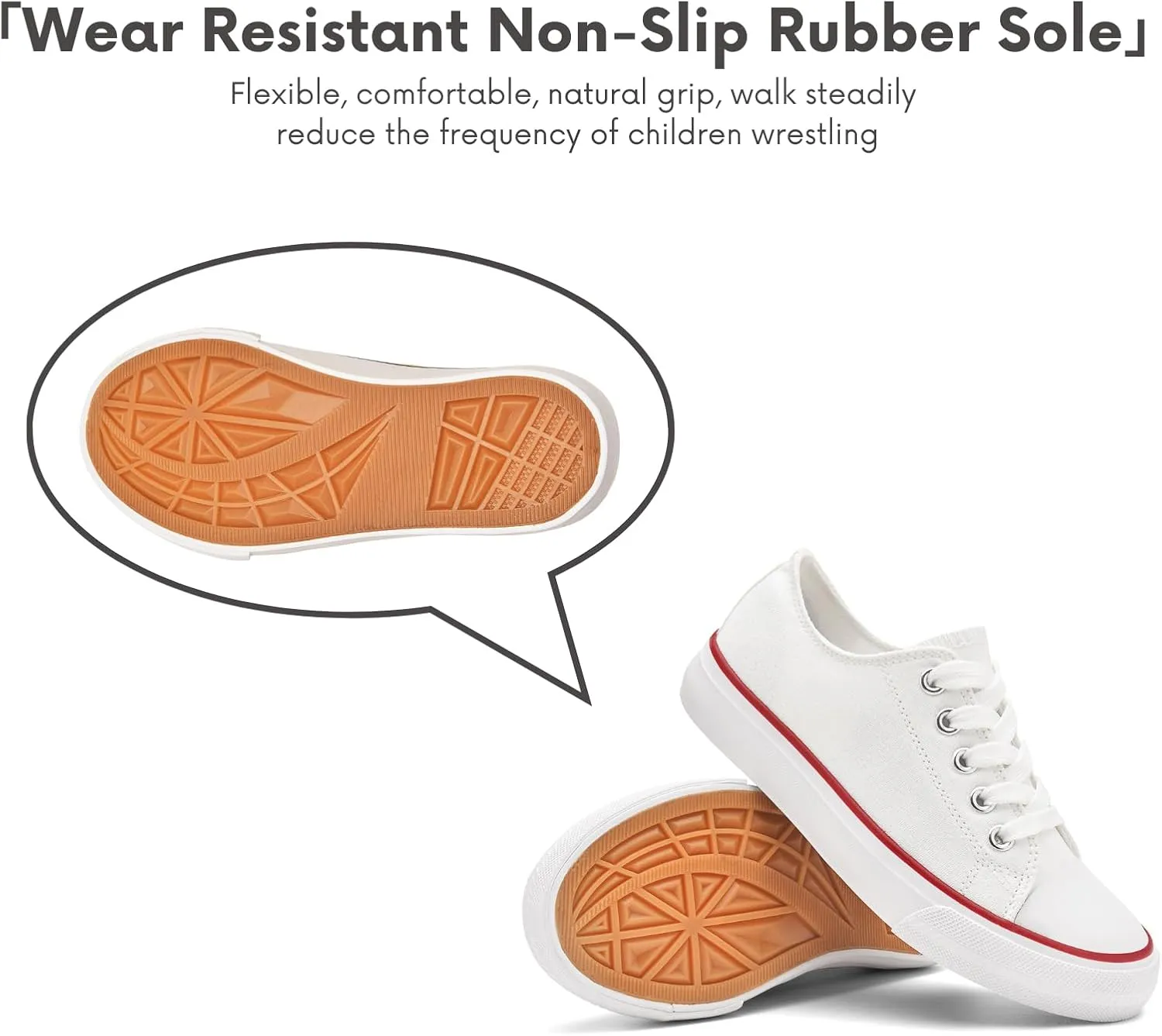 Toddler Canvas Sneakers, Non-Slip & Durable Sports Shoes for Boys & Girls, Cushioned, Breathable Kids Sneakers