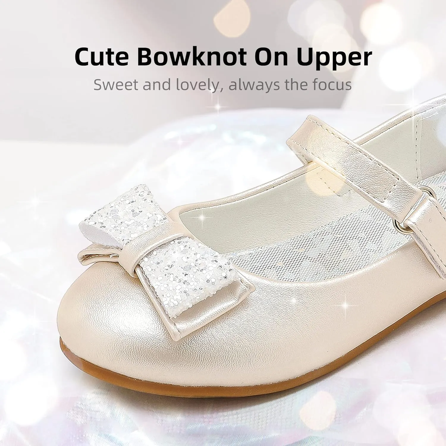 Toddler Girls Dress Shoes Girls Flower Shoes Princess Wedding Party Girls Flats for Little/Big Kids