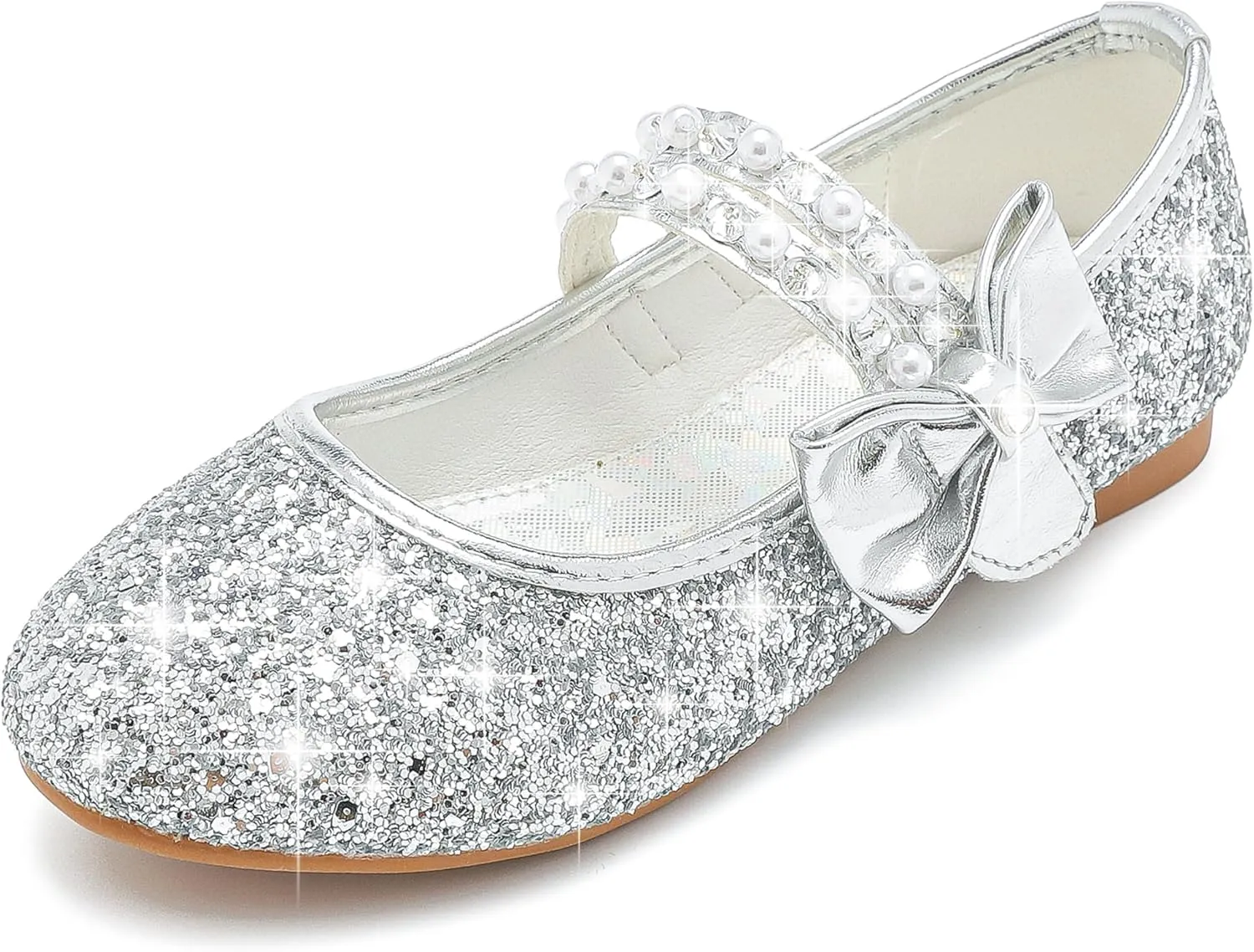 Toddler Girls Dress Shoes Girls Flower Shoes Princess Wedding Party Girls Flats for Little/Big Kids