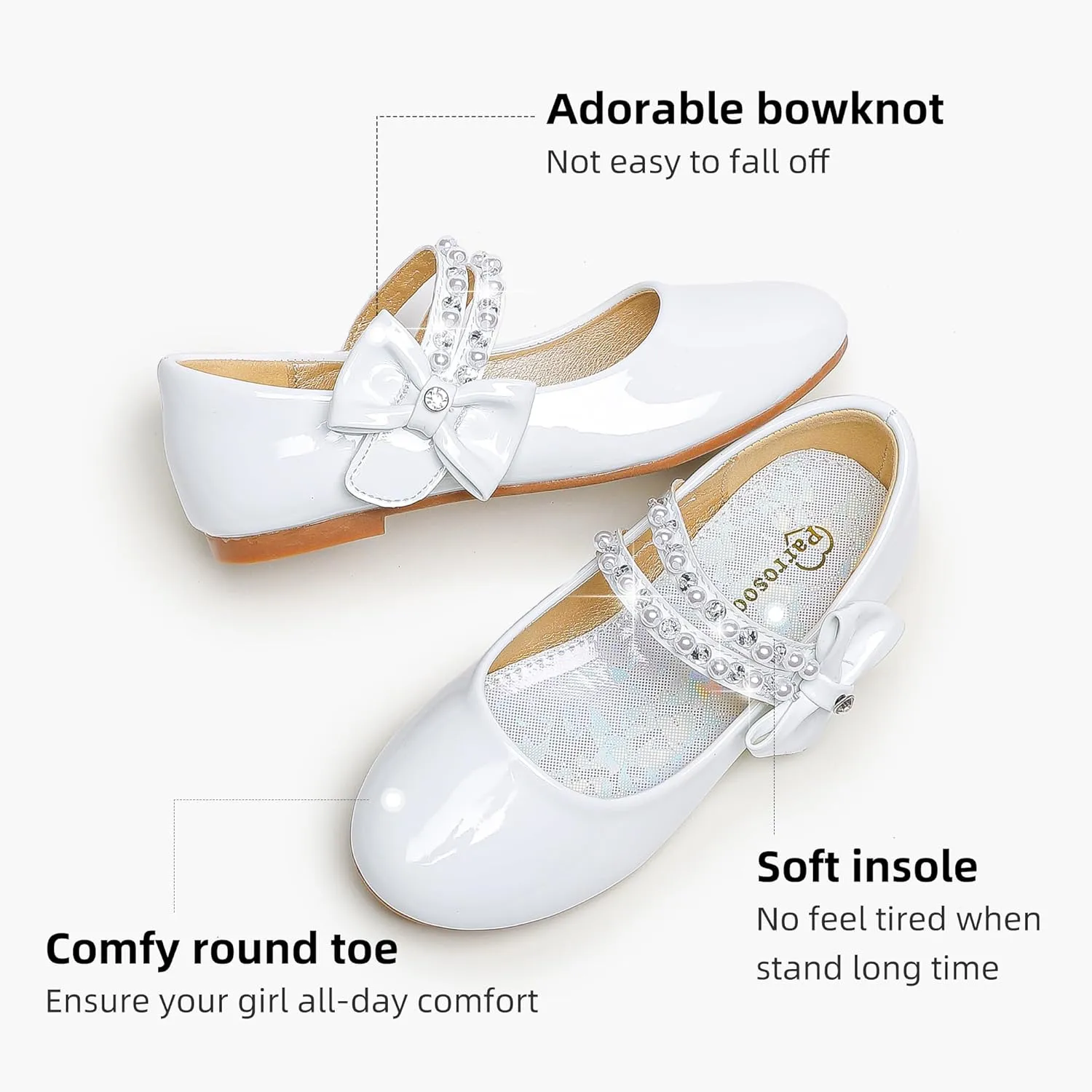 Toddler Girls Dress Shoes Girls Flower Shoes Princess Wedding Party Girls Flats for Little/Big Kids