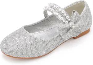Toddler Girls Dress Shoes Girls Flower Shoes Princess Wedding Party Girls Flats for Little/Big Kids
