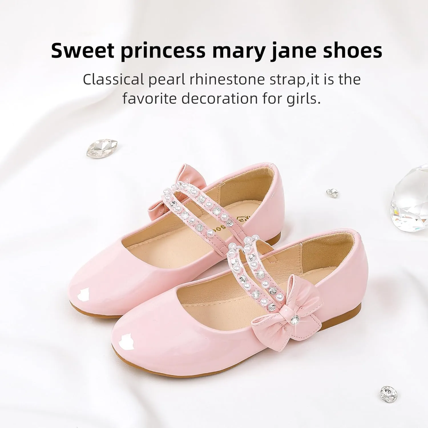 Toddler Girls Dress Shoes Girls Flower Shoes Princess Wedding Party Girls Flats for Little/Big Kids