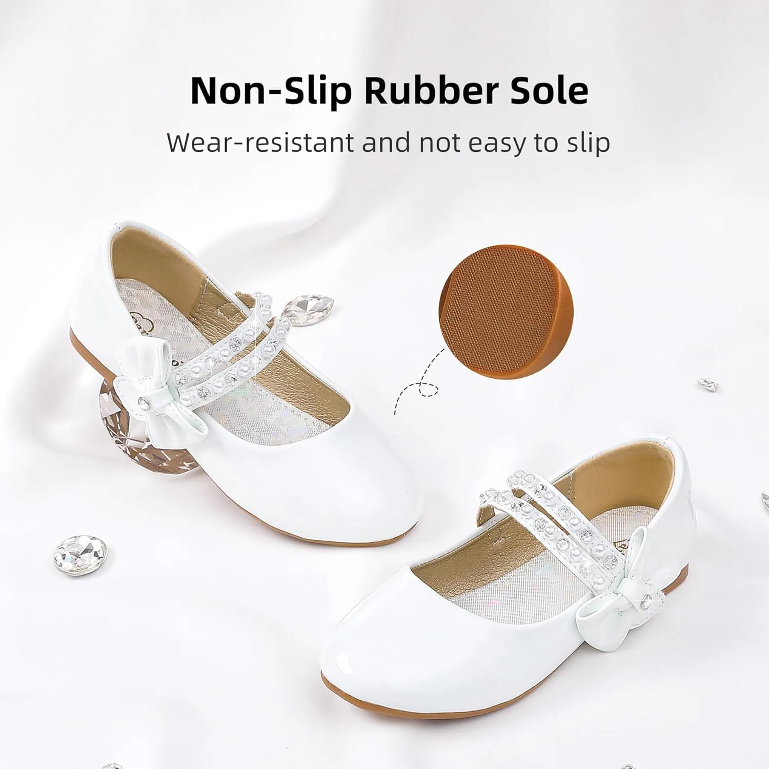 Toddler Girls Dress Shoes Girls Flower Shoes Princess Wedding Party Girls Flats for Little/Big Kids