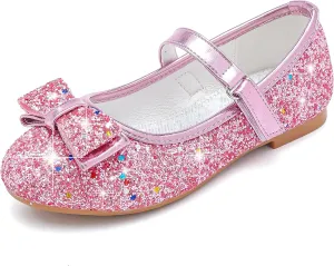 Toddler Girls Dress Shoes Girls Flower Shoes Princess Wedding Party Girls Flats for Little/Big Kids