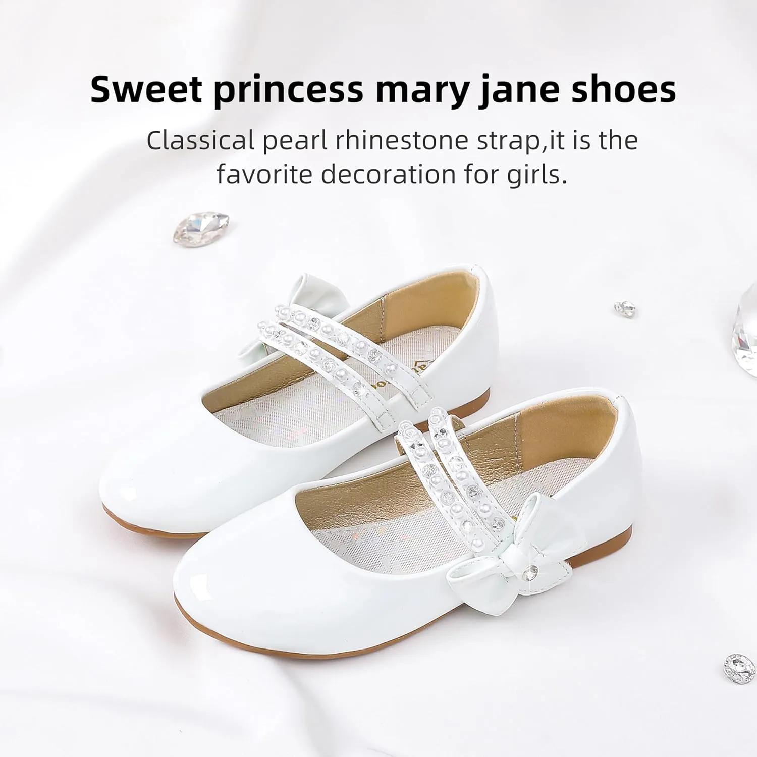 Toddler Girls Dress Shoes Girls Flower Shoes Princess Wedding Party Girls Flats for Little/Big Kids