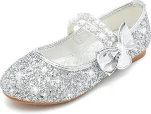 Toddler Girls Dress Shoes Girls Flower Shoes Princess Wedding Party Girls Flats for Little/Big Kids