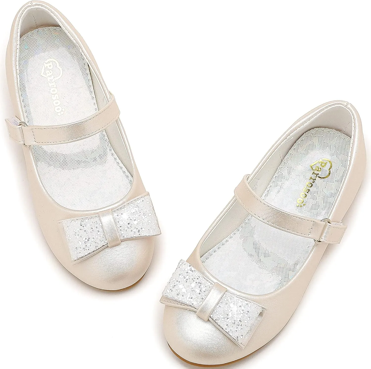Toddler Girls Dress Shoes Girls Flower Shoes Princess Wedding Party Girls Flats for Little/Big Kids