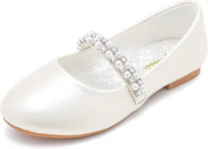 Toddler Girls Dress Shoes Girls Flower Shoes Princess Wedding Party Girls Flats for Little/Big Kids