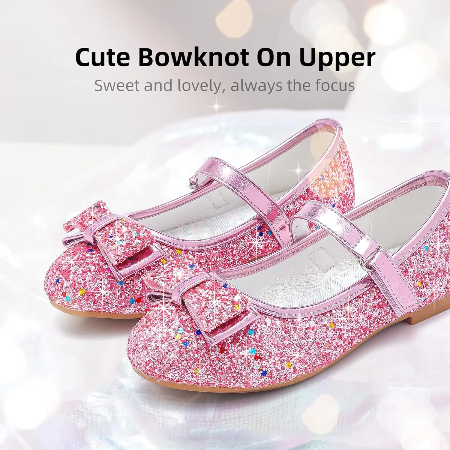 Toddler Girls Dress Shoes Girls Flower Shoes Princess Wedding Party Girls Flats for Little/Big Kids