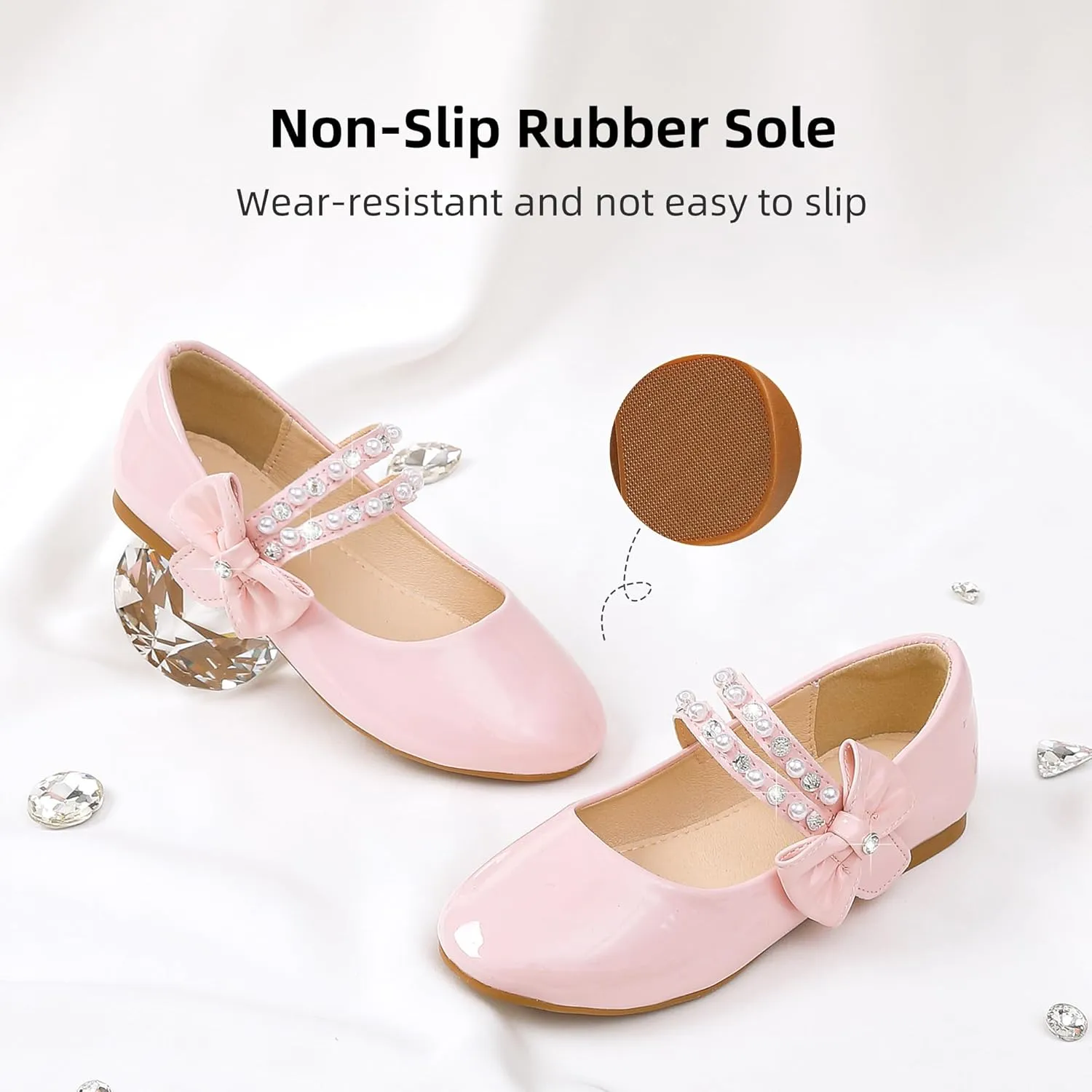 Toddler Girls Dress Shoes Girls Flower Shoes Princess Wedding Party Girls Flats for Little/Big Kids