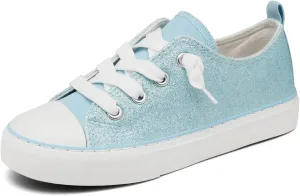 Toddler Kids Canvas Sneakers Sparkle Glitter Sequins Shoes Slip On Soft and Durable