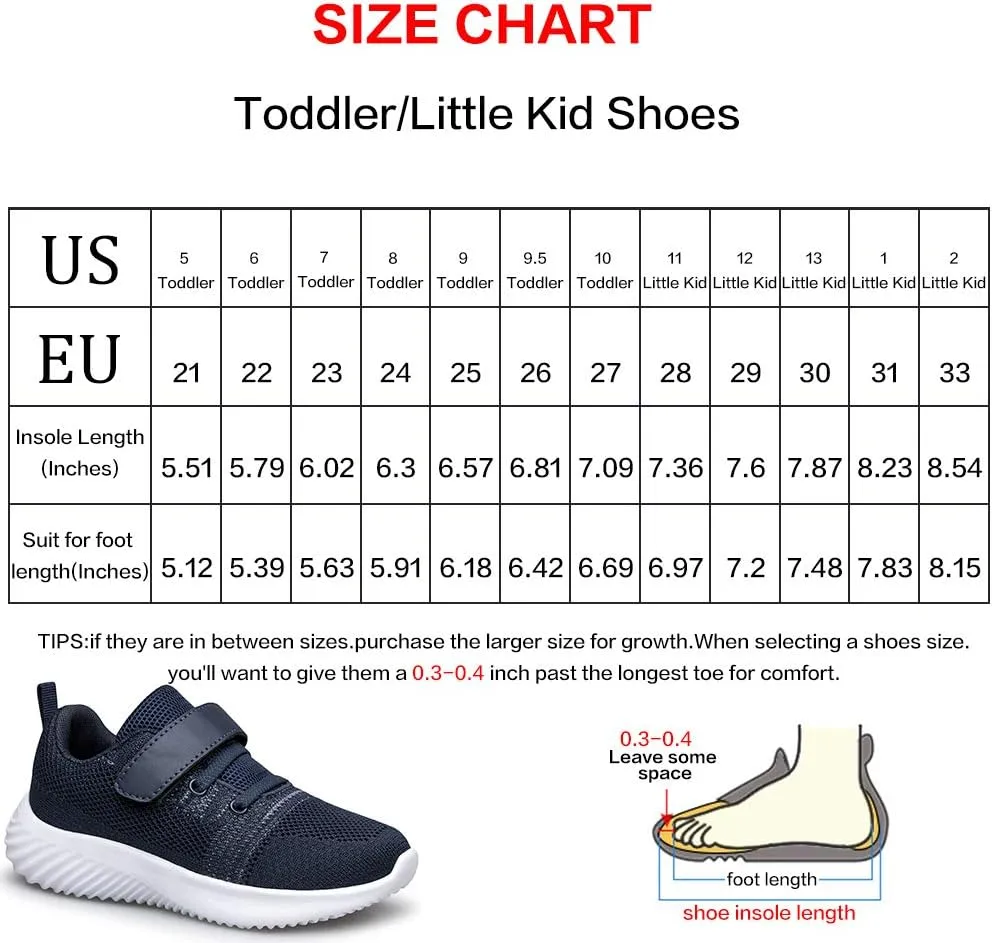 Toddler Little Kid Sneakers Boys Girls Cute Strap Walking Athletic Running Sports Shoes