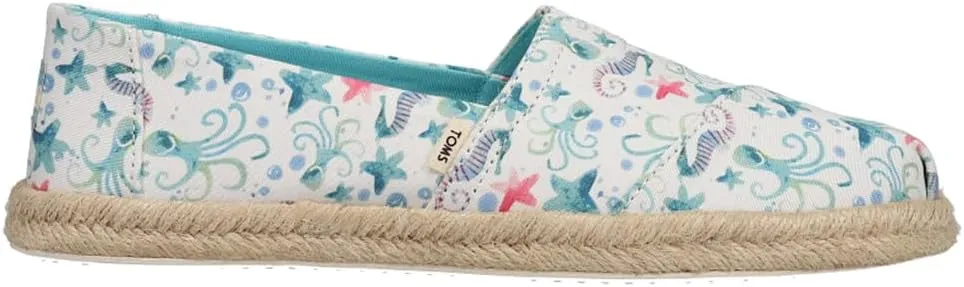 TOMS Womens Alpargata Rope Slip On Flats Casual - White - Size 8.5 B