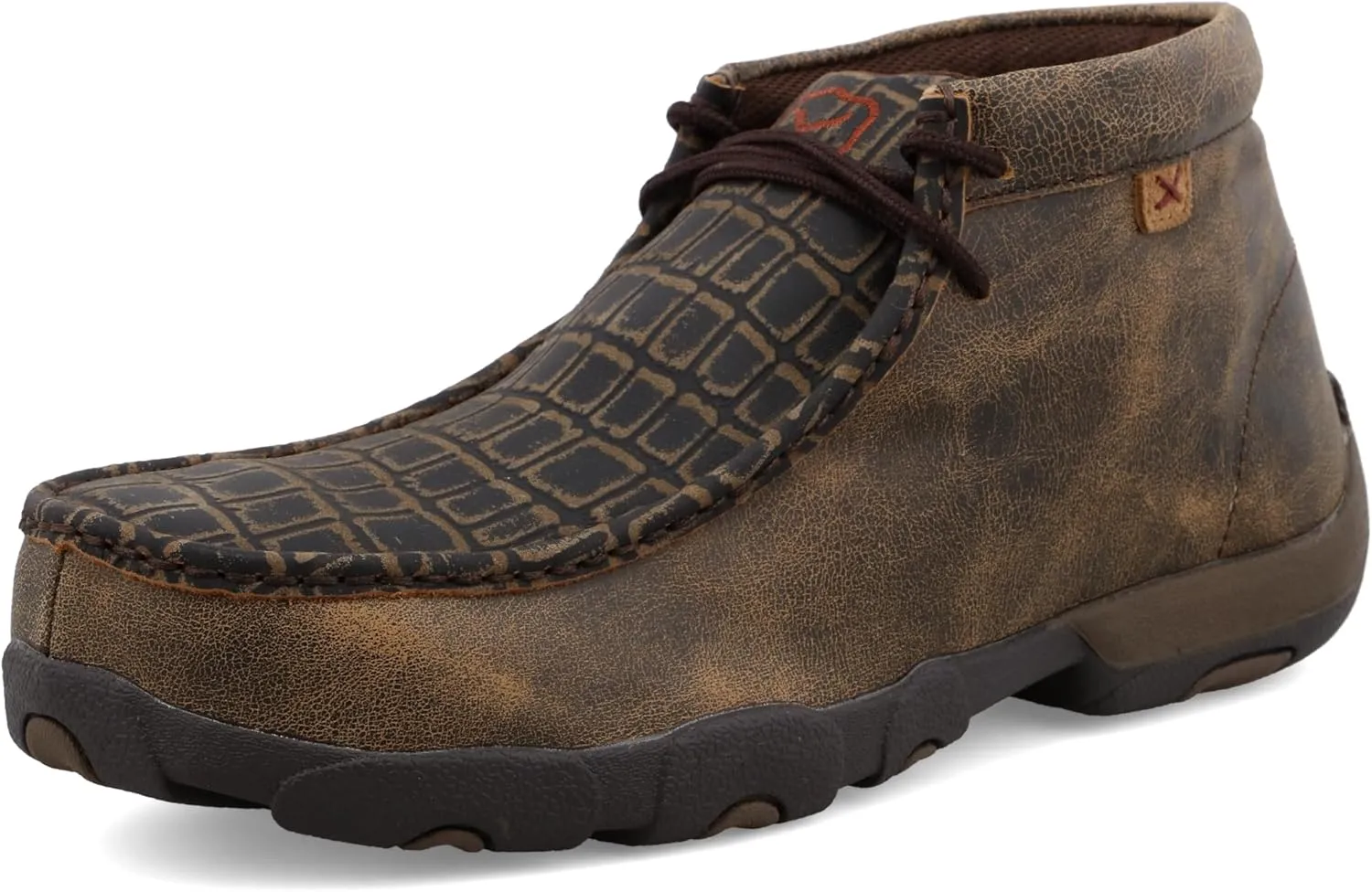 Twisted X Men's Work Alloy Toe Driving Moccasins, Color: Cayman Print