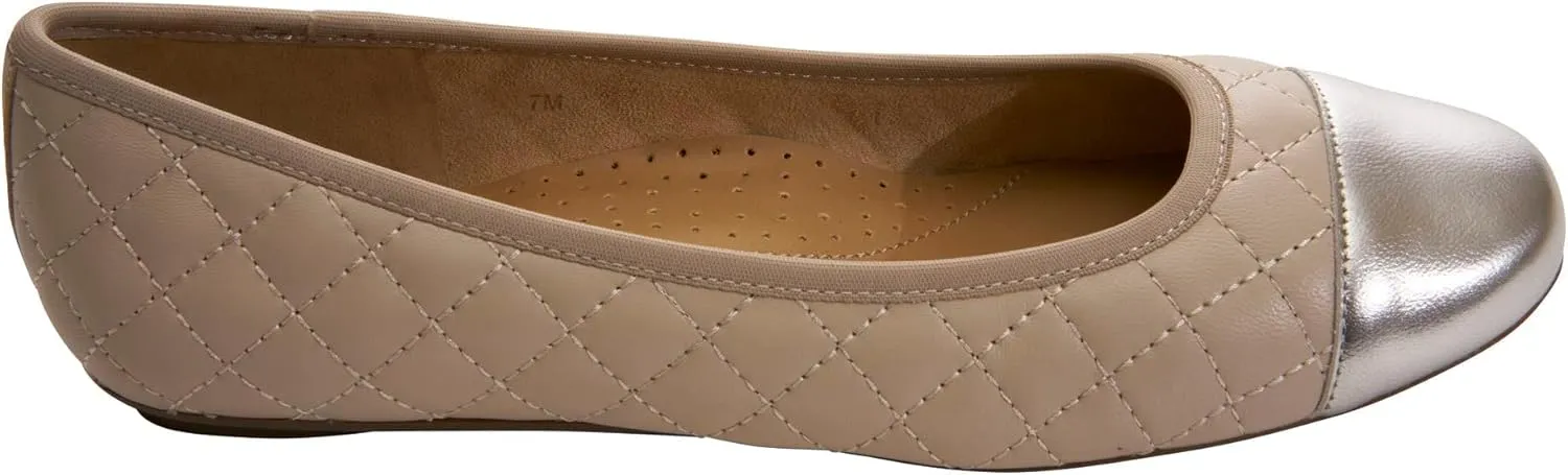 VANELi Womens Serene Quilted Slip On Ballet Flats Casual - Yellow