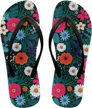 Various Creative Pattern Print Flip Flops for Women - Quick-Dry Pool Slides, Arch Support Sandals Beach Vacation