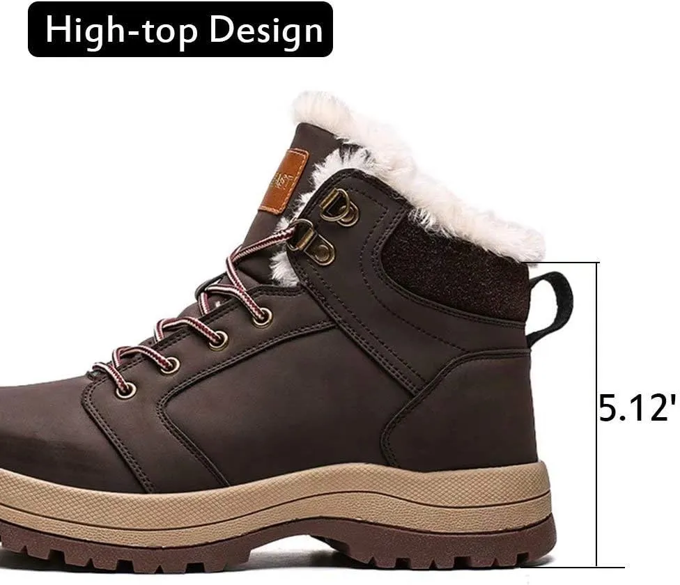 visionreast Men Womens Winter Snow Boots Insulated Outdoor Hiking Shoes Fur Lined Warm Boots