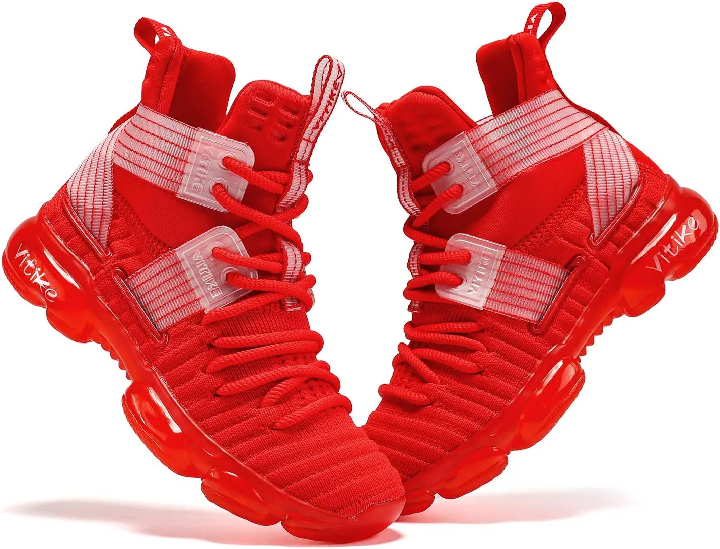 VITUOFLY Kids Basketball Shoes Boys Air Cushion Sneakers Girls Mid Top School Hoops Shoes Non-Slip Outdoor Sports Running Gym Comfortable Durable Little Kid/Big Kid
