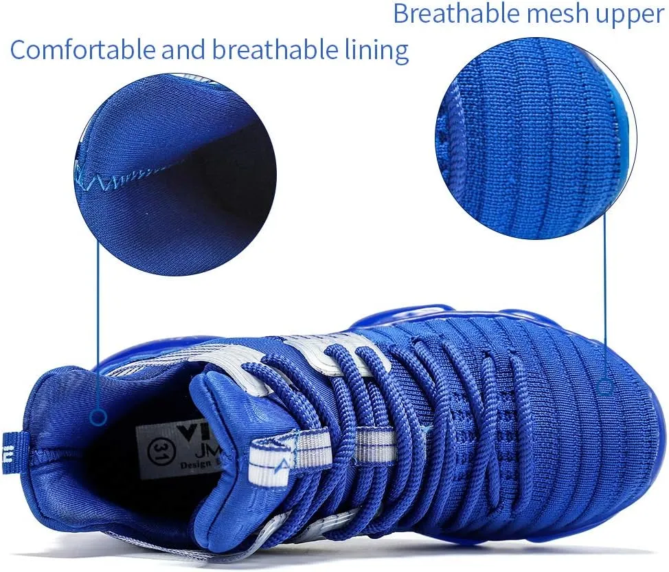 VITUOFLY Kids Basketball Shoes Boys Air Cushion Sneakers Girls Mid Top School Hoops Shoes Non-Slip Outdoor Sports Running Gym Comfortable Durable Little Kid/Big Kid