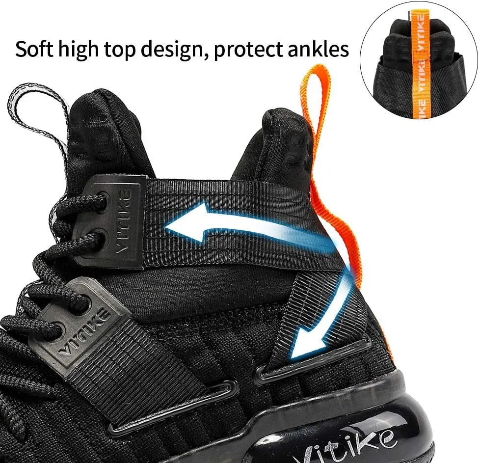 VITUOFLY Kids Basketball Shoes Boys Air Cushion Sneakers Girls Mid Top School Hoops Shoes Non-Slip Outdoor Sports Running Gym Comfortable Durable Little Kid/Big Kid