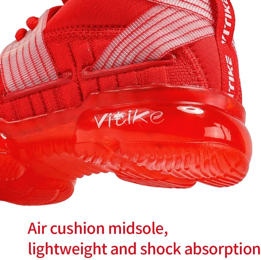 VITUOFLY Kids Basketball Shoes Boys Air Cushion Sneakers Girls Mid Top School Hoops Shoes Non-Slip Outdoor Sports Running Gym Comfortable Durable Little Kid/Big Kid