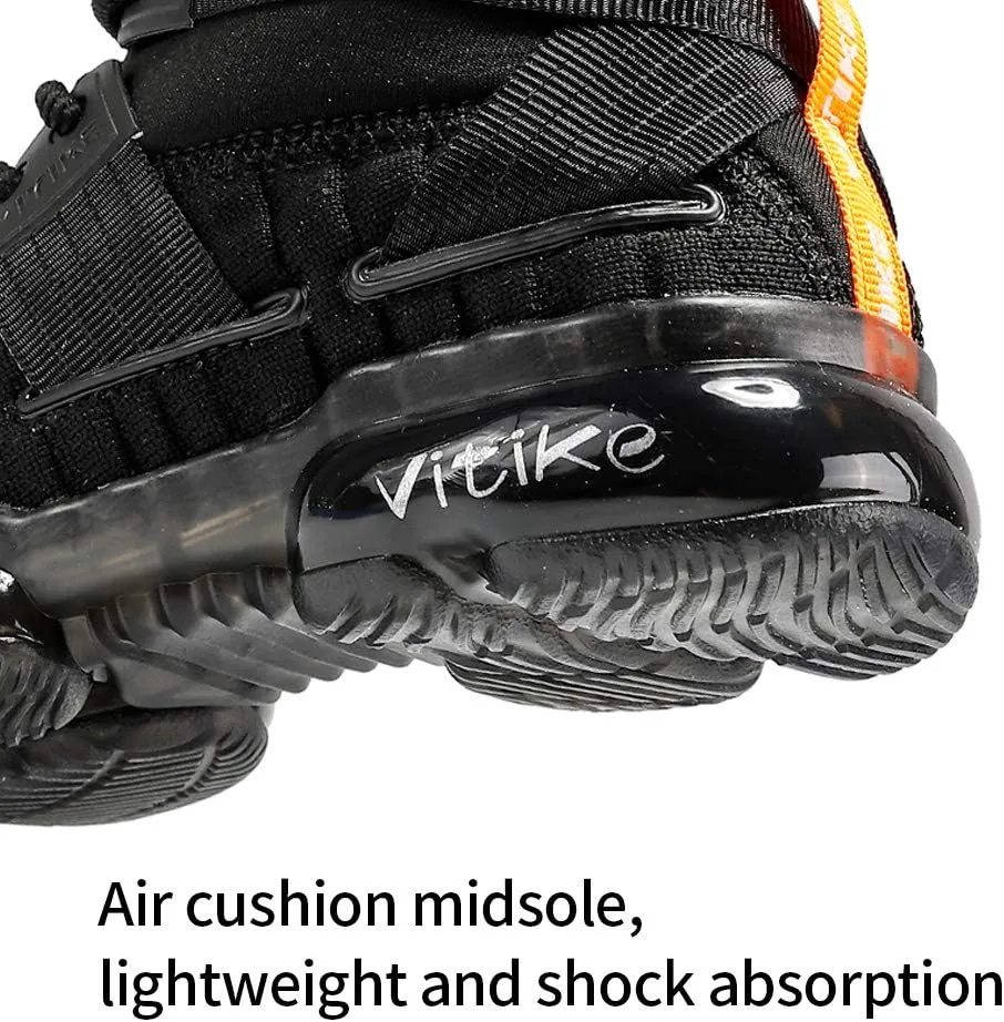 VITUOFLY Kids Basketball Shoes Boys Air Cushion Sneakers Girls Mid Top School Hoops Shoes Non-Slip Outdoor Sports Running Gym Comfortable Durable Little Kid/Big Kid