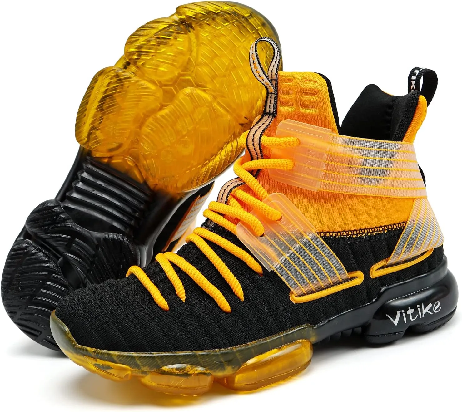 VITUOFLY Kids Basketball Shoes Boys Air Cushion Sneakers Girls Mid Top School Hoops Shoes Non-Slip Outdoor Sports Running Gym Comfortable Durable Little Kid/Big Kid