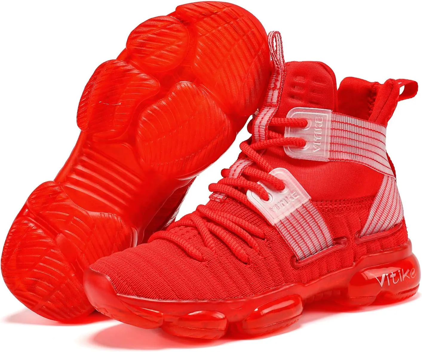 VITUOFLY Kids Basketball Shoes Boys Air Cushion Sneakers Girls Mid Top School Hoops Shoes Non-Slip Outdoor Sports Running Gym Comfortable Durable Little Kid/Big Kid
