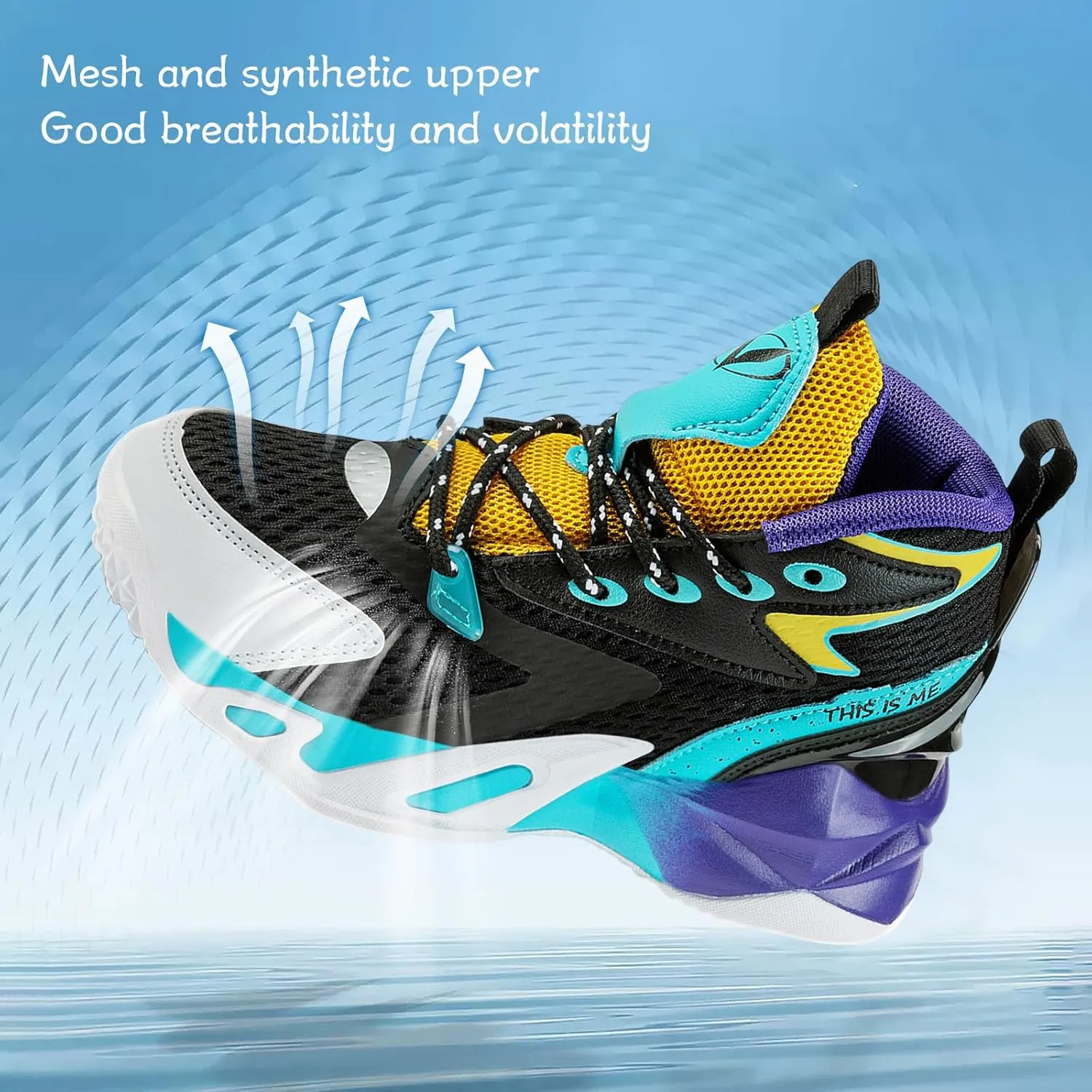 VITUOFLY Kids Basketball Shoes Boys Air Cushion Sneakers Girls Mid Top School Hoops Shoes Non-Slip Outdoor Sports Running Gym Comfortable Durable Little Kid/Big Kid