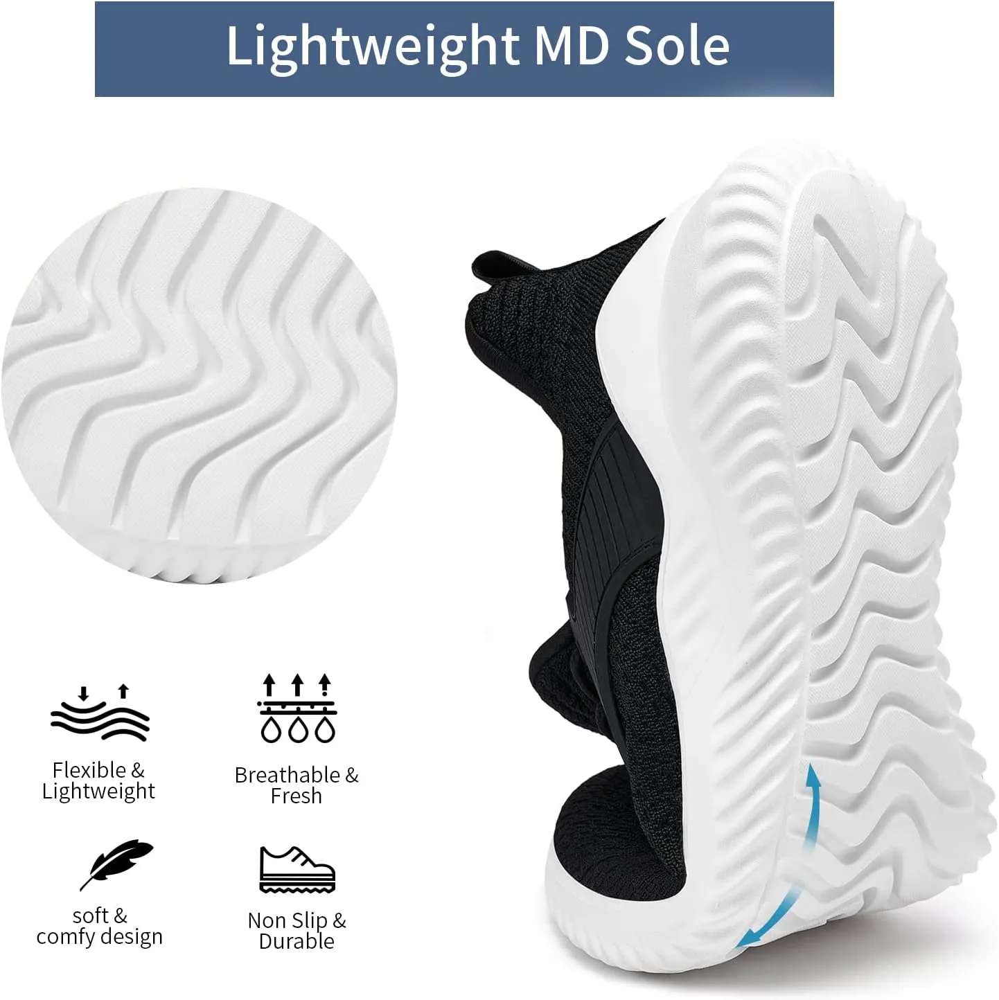 Walking Shoes for Men Sneakers - Memory Foam Tennis Running Shoes for Athletic Workout Gym Jogging Sports Lightweight Breathable Casual Sneakers