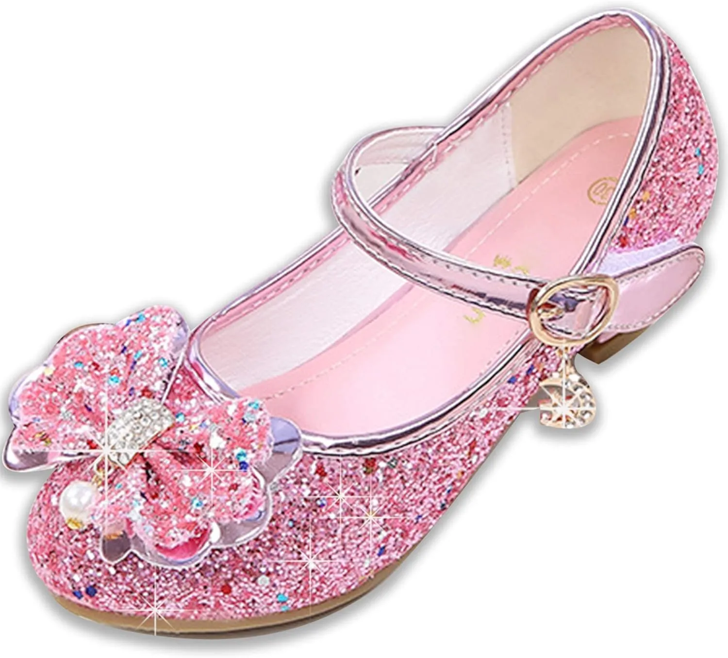 Walofou Flower Girls Wedding Party Heel Princess Shoes Flats for Kid Toddler