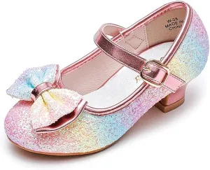 Walofou Flower Girls Wedding Party Heel Princess Shoes Flats for Kid Toddler