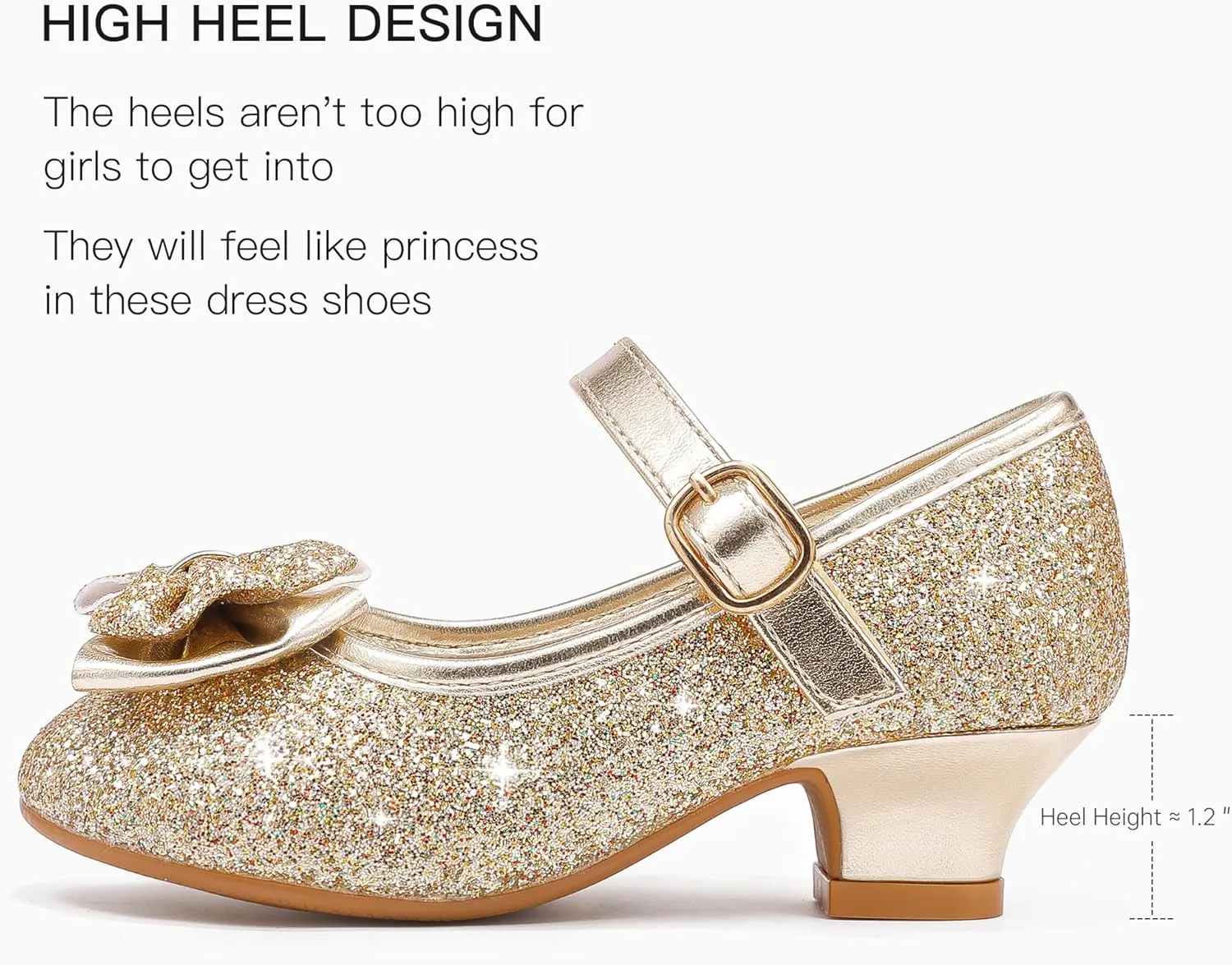 Walofou Flower Girls Wedding Party Heel Princess Shoes Flats for Kid Toddler