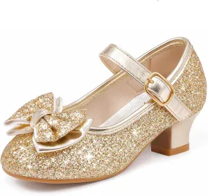 Walofou Flower Girls Wedding Party Heel Princess Shoes Flats for Kid Toddler