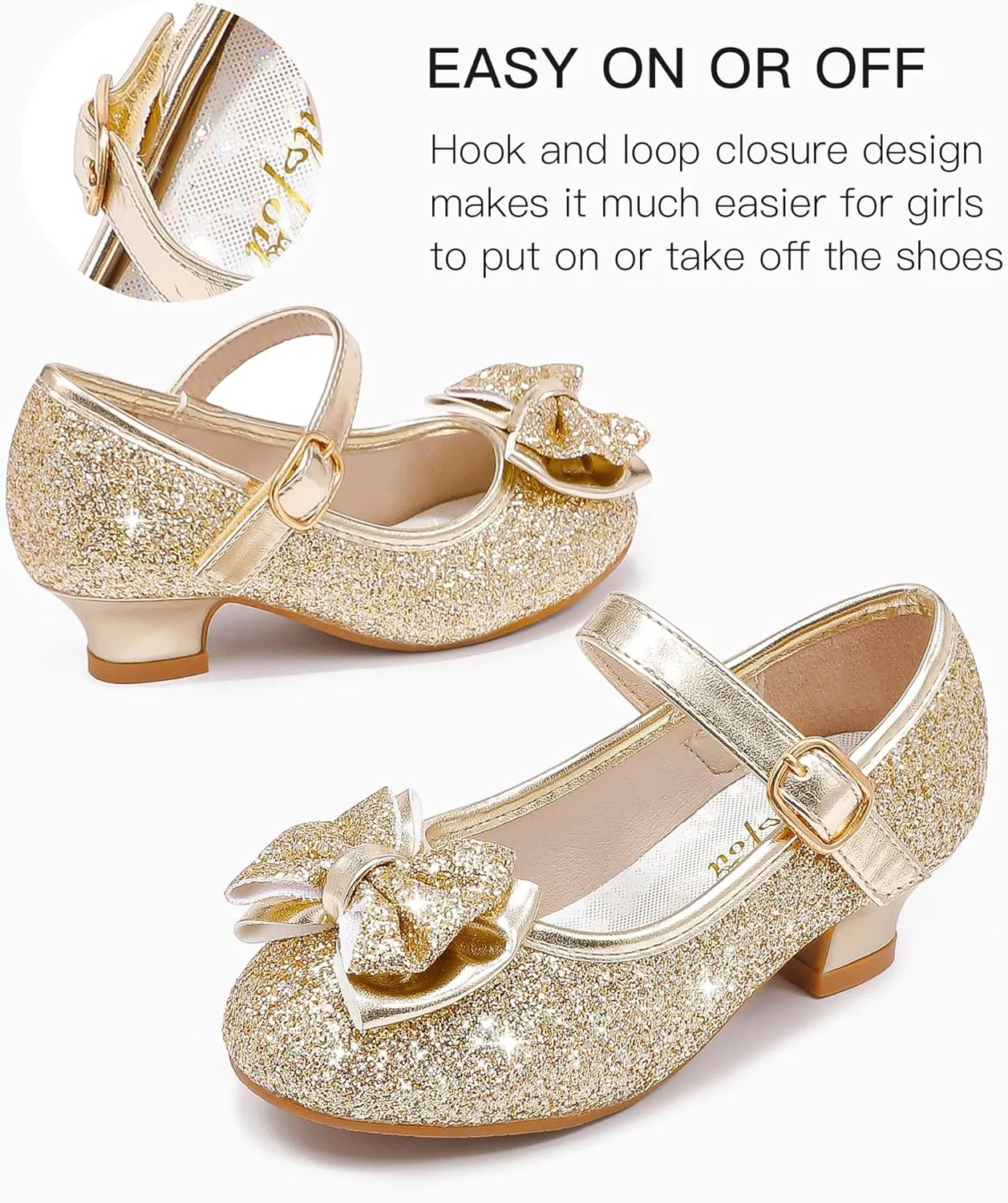 Walofou Flower Girls Wedding Party Heel Princess Shoes Flats for Kid Toddler