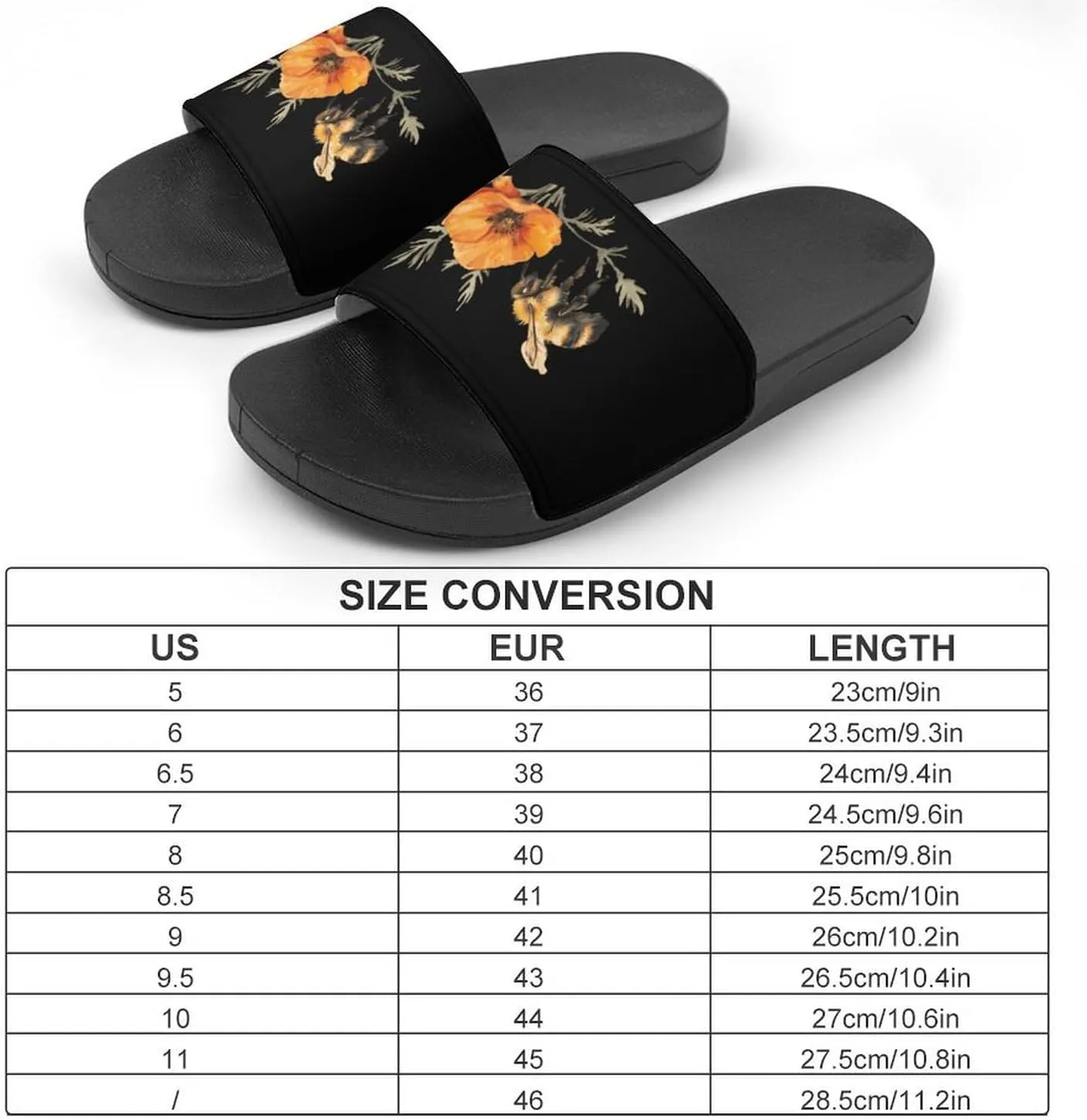 Watercolor Honey Bee Non Slip Slides Sandals for Women Men Quick Drying Shower Shoes for Bathroom Pool Beach