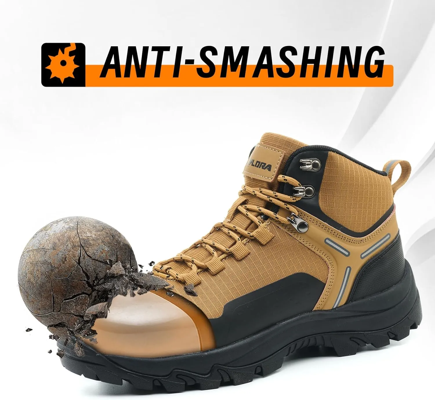 Waterproof Steel Toe Boots for Men Wide Width Slip Resistant Work Shoes Lightweight Non Slip Safety Sneakers Construction Composite Toe Working Footwear