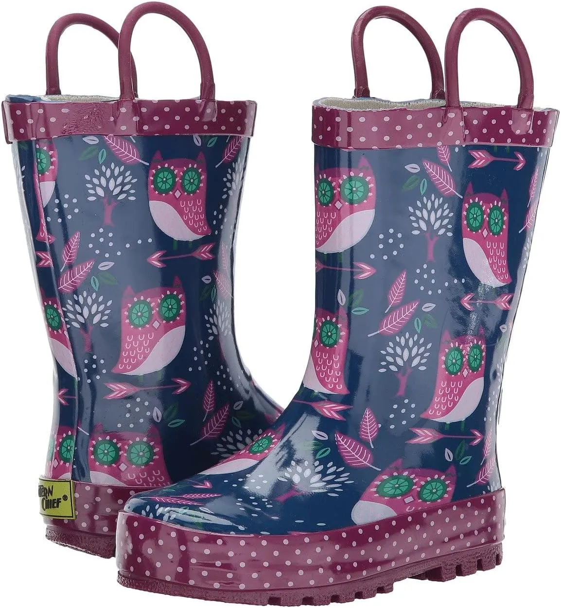 Western Chief Unisex-Child Waterproof Printed Rain Boot with Easy Pull on Handles