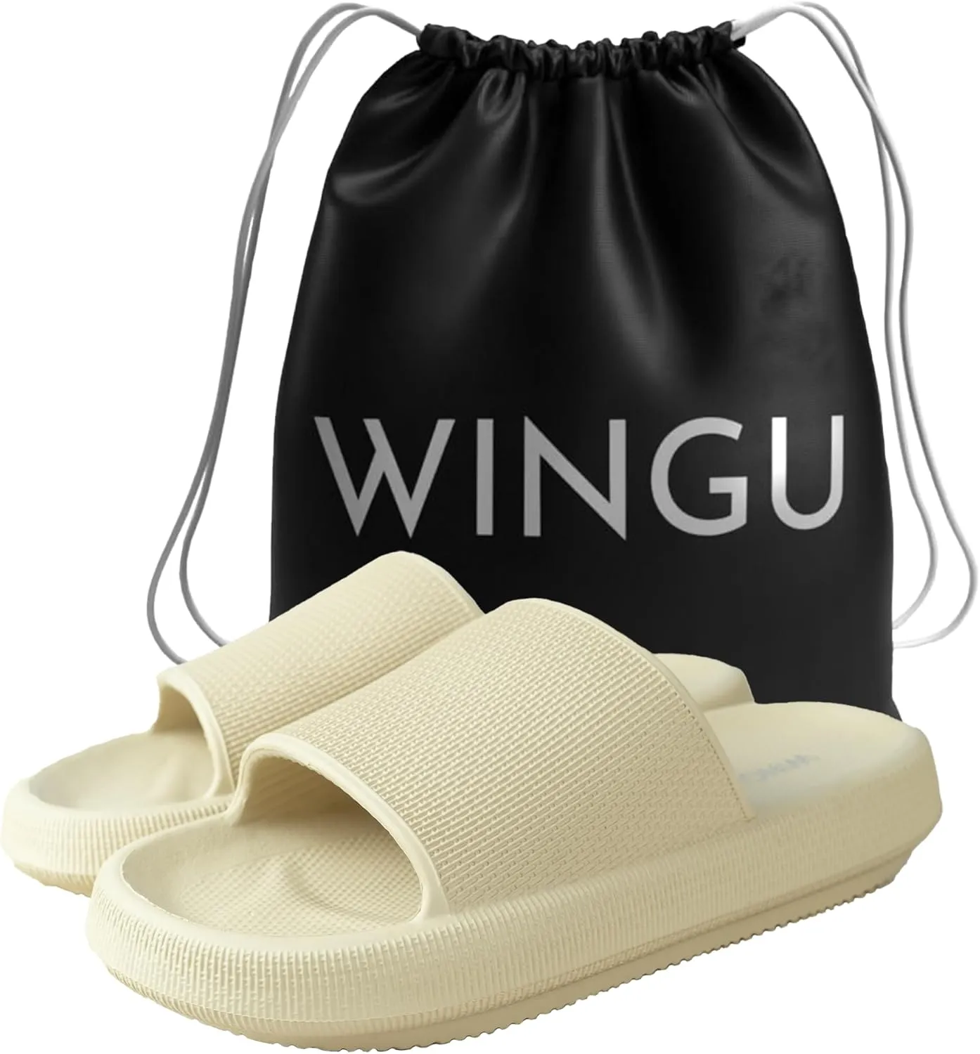 Wingu Pillow Slippers for Women and Men - Non-Slip EVA Shower Sandals | Thick 1.77-Inch Sole Slides for Indoor & Outdoor | Cloud Comfort, Quick-Dry, Lightweight House Shoes