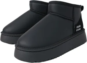 Winter Ankle Boots for Women - Water Resistant Leather Booties Non-Slip Platform Suede Mini Women's Boots - Perfect for Christmas Gifts