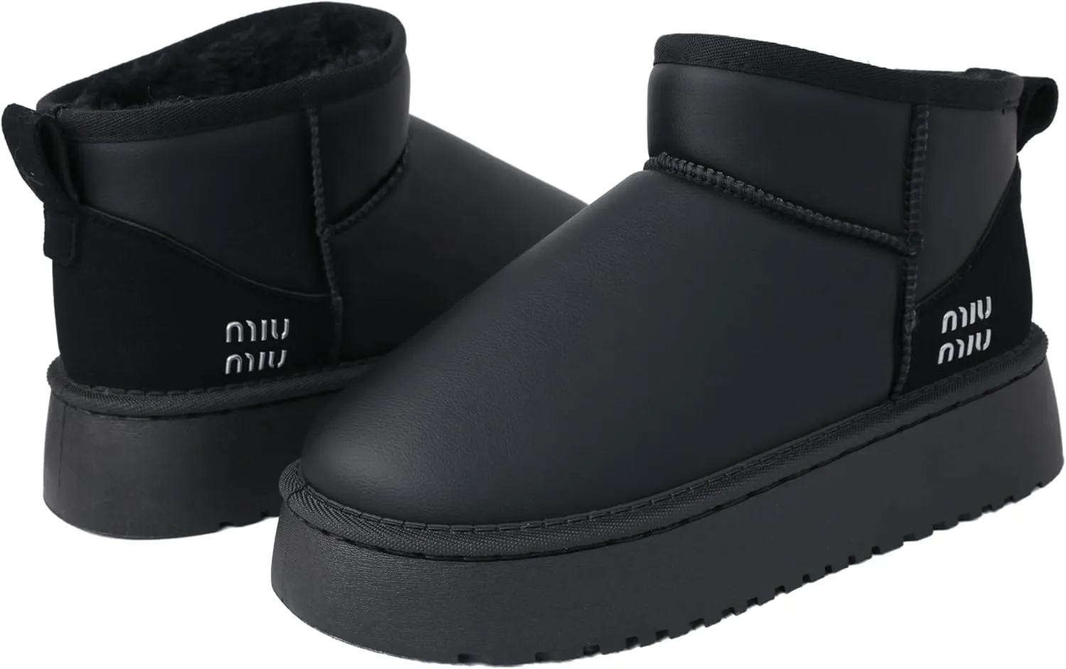 Winter Ankle Boots for Women - Water Resistant Leather Booties Non-Slip Platform Suede Mini Women's Boots - Perfect for Christmas Gifts
