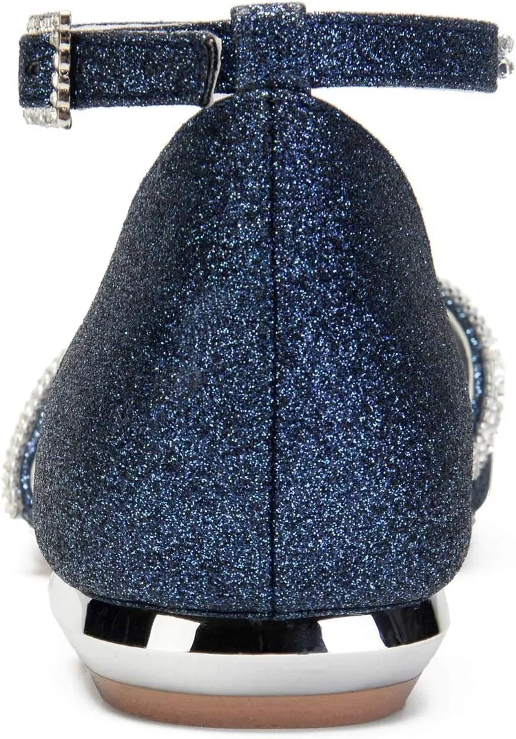 Women Glitter Crystals Wedding Flats Shoes for Bride Pointed Toe Prom Evening Party Dress Flats 5047-1/25F