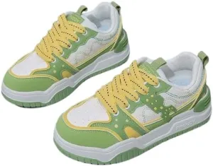 Women Platform Fashion Sneakers Low Top Lace-Up Comfortable Stylish Casual Walking Skateboard Shoes, Street Sneakers