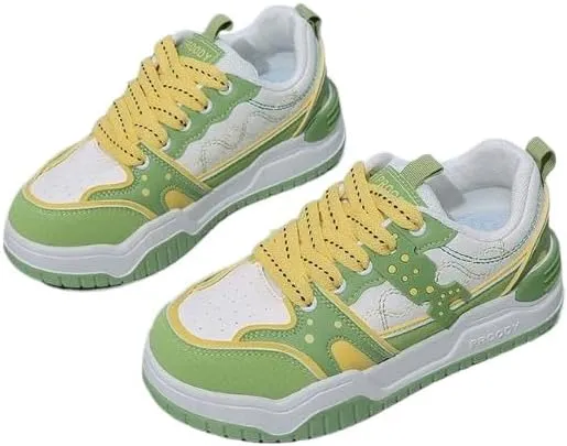 Women Platform Fashion Sneakers Low Top Lace-Up Comfortable Stylish Casual Walking Skateboard Shoes, Street Sneakers