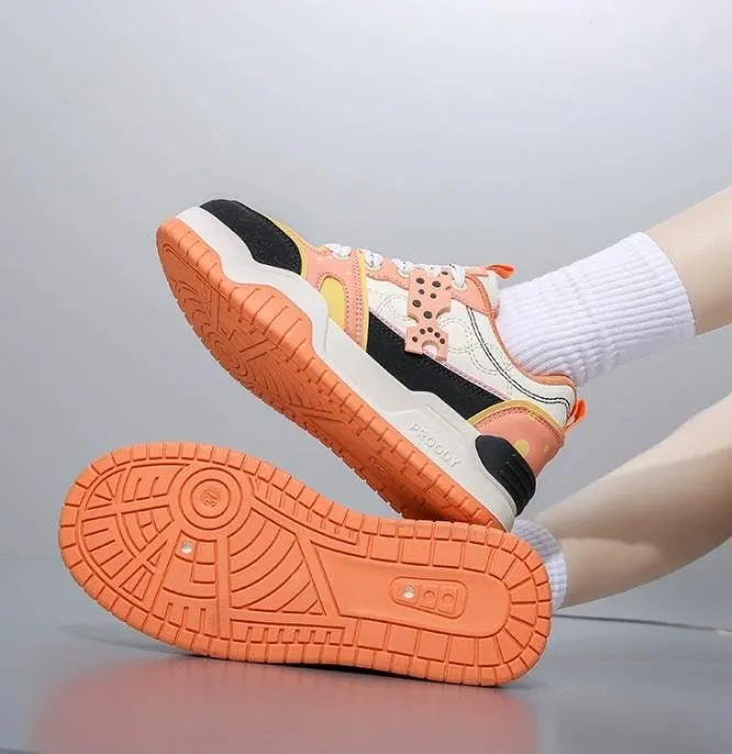 Women Platform Fashion Sneakers Low Top Lace-Up Comfortable Stylish Casual Walking Skateboard Shoes, Street Sneakers