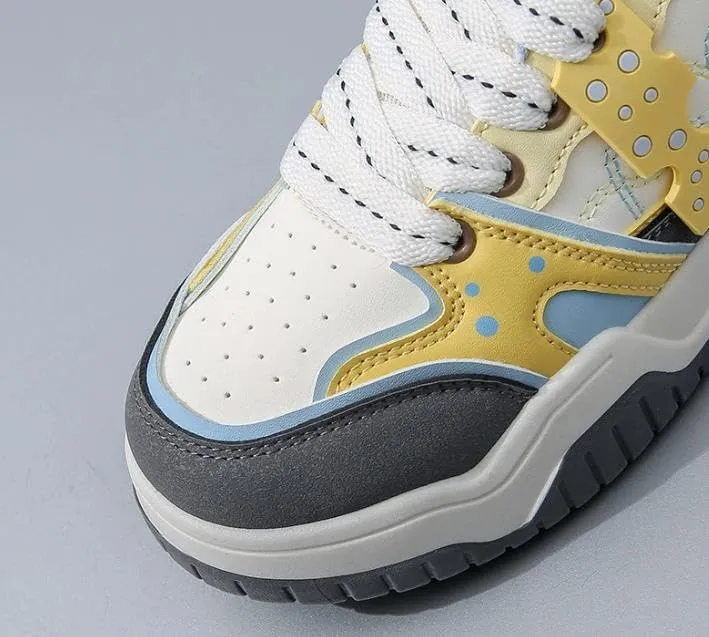 Women Platform Fashion Sneakers Low Top Lace-Up Comfortable Stylish Casual Walking Skateboard Shoes, Street Sneakers